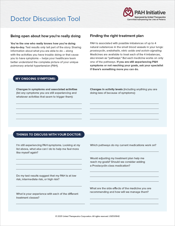 PAH Doctor Discussion Guide
